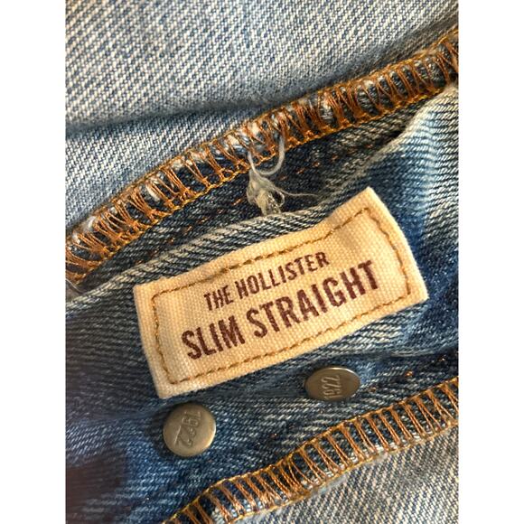 GUC Hollister California Men's Slim Straight Leg Jeans Distressed Size 34x32 - Picture 5 of 6